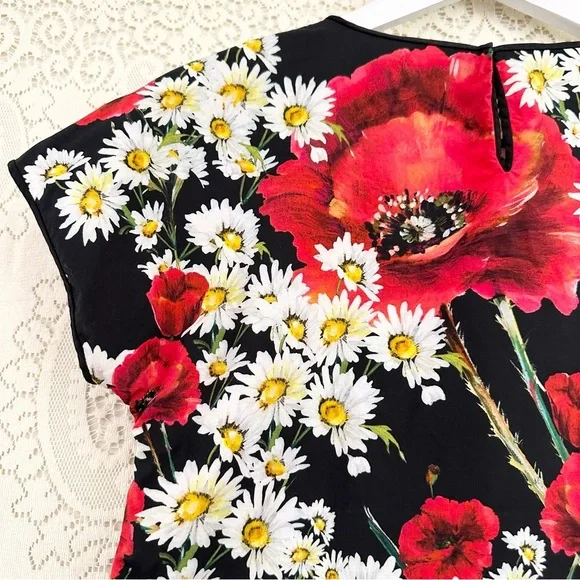 Dolce & Gabbana Daisy and Poppy Print Top